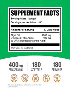 Foto 2 | Foto 2 | Supplement Bulksupplements.com Cápsulas Blandas De Aceite De Algas Omega-3 18 - Venta Internacional.