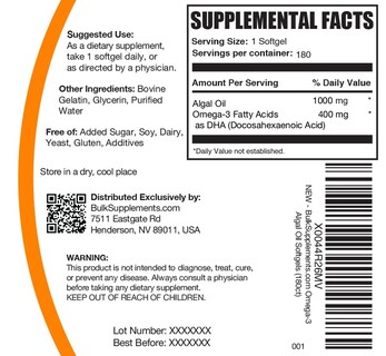 Foto 6 | Foto 6 | Supplement Bulksupplements.com Cápsulas Blandas De Aceite De Algas Omega-3 18 - Venta Internacional.