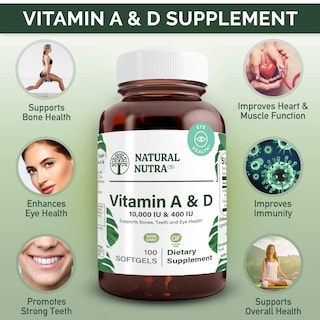 Foto 3 | Foto 3 | Suplemento Natural Nutra De Vitamina A Y D De 10000 Ui/400 Ui 100 S - Venta Internacional.