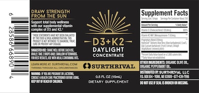 Foto 5 | Foto 5 | Suplemento Surthrival Vitamin D3+k2 Daylight Concentrate - Venta Internacional.