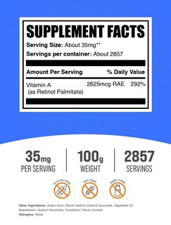 Foto 2 | Foto 2 | Palmitato De Vitamina A En Polvo Bulksupplements.com 100 G - Venta Internacional.