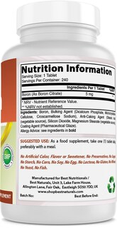 Foto 2 | Foto 2 | Suplemento Best Naturals Boro 5 Mg 240 Comprimidos - Venta Internacional.