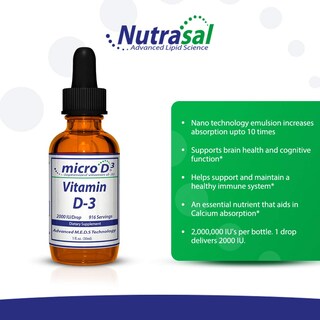 Foto 3 | Foto 3 | Gotas De Vitamina D-3 Nutrasal Micro D3, 2 Millones De Ui, 30 Ml - Venta Internacional.