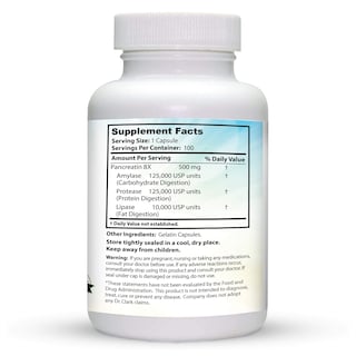 Foto 3 | Foto 3 | Suplemento Enzimático Dr. Clark Pancreatin 8 Veces 500 Mg 100 Cápsulas - Venta Internacional.
