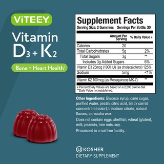 Foto 4 | Foto 4 | Suplemento Viteey En Gomitas Con Vitamina D3 K2 1000 Ui 100 Mcg - Venta Internacional.