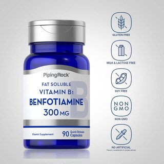 Foto 3 | Foto 3 | Suplemento Piping Rock Benfotiamina 300 Mg 90 Cápsulas - Venta Internacional.