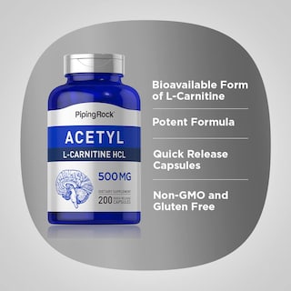Foto 4 | Foto 4 | Suplemento Piping Rock Acetil L-carnitina Hcl 500 Mg 200 Cápsulas - Venta Internacional.