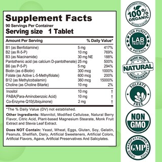 Foto 2 | Foto 2 | Suplemento Envycure, Complejo De Vitamina B Sin Azúcar, 180 Tabletas - Venta Internacional.