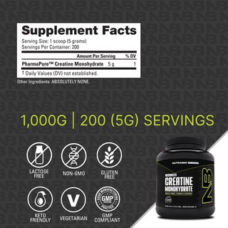 Foto 6 | Foto 6 | Suplemento Nutrabio De Monohidrato De Creatina 1000 G Sin Sabor - Venta Internacional.