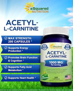 Foto 3 | Foto 3 | Suplemento De Acetil L-carnitina De Squared Nutrition, 1000 Mg - Venta Internacional.
