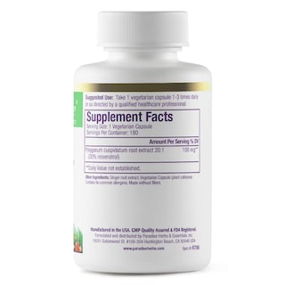 Foto 3 | Foto 3 | Suplemento Paradise Herbs Resveratrol 180 Cápsulas - Venta Internacional.