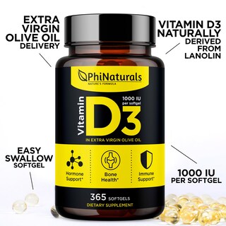 Foto 7 | Foto 7 | Suplemento De Vitamina D3 De Phinaturals, 1000 Ui, Cápsulas Blandas, 365 Cápsulas - Venta Internacional.