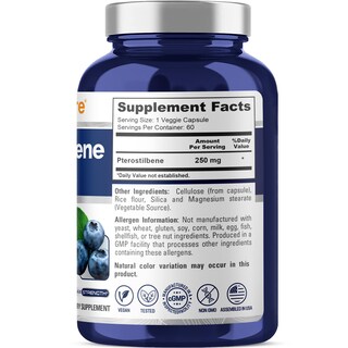 Foto 2 | Foto 2 | Suplemento Nusapure De Pterostilbeno 250 Mg, 60 Cápsulas Vegetarianas - Venta Internacional.