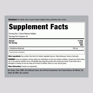 Foto 2 | Foto 2 | Suplemento De Glutatión Liposomal Piping Rock, 500 Mg, 90 Cápsulas Blandas - Venta Internacional.