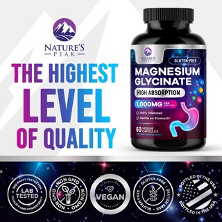 Foto 4 | Foto 4 | Suplemento De Glicinato De Magnesio Puro Nature's Peak De 1000 Mg - Venta Internacional.