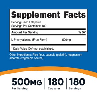 Foto 2 | Foto 2 | Suplemento Nutricost L-fenilalanina 500 Mg 180 Cápsulas X3 - Venta Internacional.