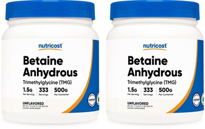 Foto 1 | Foto 1 | Suplemento Nutricost Betaína Trimetilglicina Anhidra 500 G - Venta Internacional.