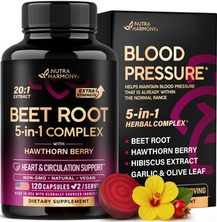 Foto 1 | Foto 1 | Cápsulas De Raíz De Remolacha Nutraharmony Healthy Blood Pressure 120 - Venta Internacional.