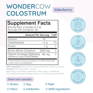 Foto 2 | Foto 2 | Suplemento De Calostro En Polvo Wondercow Para La Salud Intestinal, 60 Porciones - Venta Internacional.