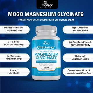 Foto 5 | Foto 5 | Suplemento De Glicinato De Magnesio Mogo Chelamax, Cápsulas De 200 Mg - Venta Internacional.