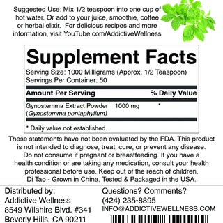 Foto 2 | Foto 2 | Suplemento En Polvo De Extracto De Hoja De Gynostemma Addictive Wellness - Venta Internacional.