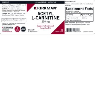 Foto 3 | Foto 3 | Suplemento Kirkman Acetil L-carnitina 250 Mg 90 Cápsulas - Venta Internacional.