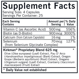 Foto 2 | Foto 2 | Suplemento Kirkman Yeast-aid Advanced Formula 100 Cápsulas - Venta Internacional.