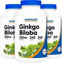 Suplemento Nutricost Extracto De Ginkgo Biloba 120 Mg 240 Cápsulas - Venta Internacional.