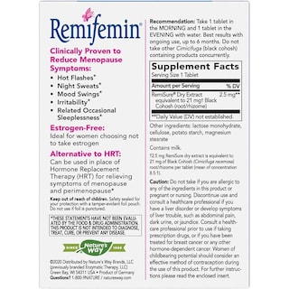 Foto 2 | Foto 2 | Suplemento Remifemin Menopause Relief 60 Tabletas Alivio Natural para Sofocos Cambios de Humor y Sudoración Nocturna