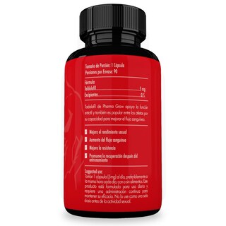 Foto 2 | Foto 2 | Suplemento Pharma Grow Tadalafil 5mg 90 Cápsulas Circulación y Rendimiento Masculino Efecto Prolongado 36 Horas