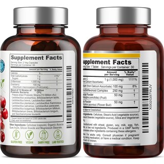 Foto 2 | Foto 2 | Suplemento Biophix D-mannose Plus Probióticos De Arándano Rojo 1000 Mg - Venta Internacional.