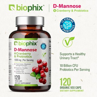 Foto 4 | Foto 4 | Suplemento Biophix D-mannose Plus Probióticos De Arándano Rojo 1000 Mg - Venta Internacional.