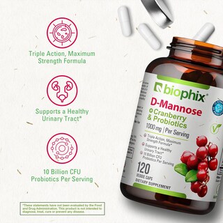Foto 6 | Foto 6 | Suplemento Biophix D-mannose Plus Probióticos De Arándano Rojo 1000 Mg - Venta Internacional.