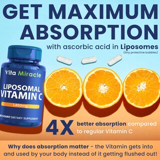 Foto 2 | Foto 2 | Suplemento De Vitamina C Liposomal Vita Miracle 1450 Mg 180 Cápsulas - Venta Internacional.