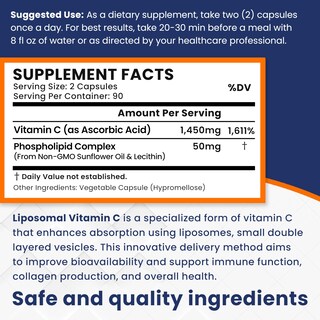 Foto 7 | Foto 7 | Suplemento De Vitamina C Liposomal Vita Miracle 1450 Mg 180 Cápsulas - Venta Internacional.