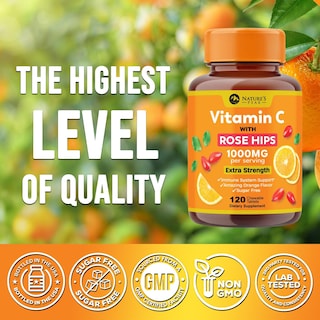 Foto 4 | Foto 4 | Suplemento De Vitamina C Nature's Peak 1000 Mg Con Rosa Mosqueta 120 Tabletas - Venta Internacional.