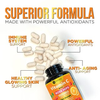 Foto 5 | Foto 5 | Suplemento De Vitamina C Nature's Peak 1000 Mg Con Rosa Mosqueta 120 Tabletas - Venta Internacional.