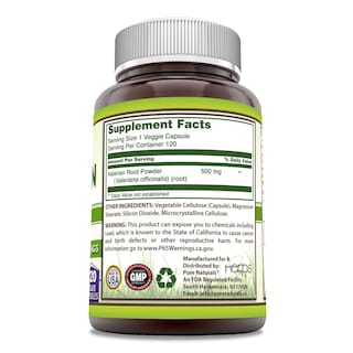 Foto 3 | Foto 3 | Suplemento De Raíz De Valeriana De Pure Naturals, 500 Mg, 120 Cápsulas - Venta Internacional.