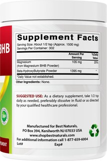 Foto 6 | Foto 6 | Magnesio Bhb En Polvo Best Naturals 454 G - Venta Internacional.