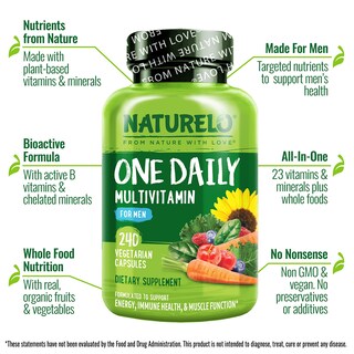 Foto 4 | Foto 4 | Multivitamínico Naturelo Mens One Daily 240 Cápsulas - Venta Internacional.