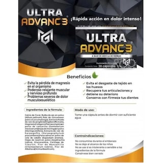Foto 2 | Foto 2 | Ultra Advance3 Negro Con Magnesio Cápsulas 500mg 30 Unidades