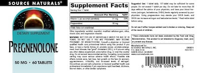 Foto 4 | Foto 4 | Pregnenolona Supplement Source Naturals 50 Mg - 60 Comprimidos - Venta Internacional.
