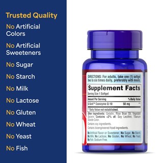 Foto 5 | Foto 5 | Suplemento De Coenzima Coq10 De Puritan's Pride, 50 Mg, Para La Salud Del Corazón - Venta Internacional.