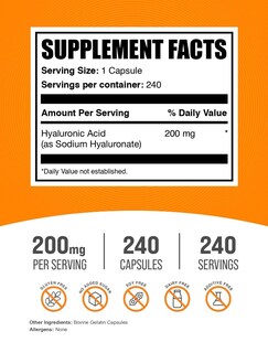 Foto 2 | Foto 2 | Suplemento Bulksupplements.com Ácido Hialurónico 200 Mg X240 - Venta Internacional.