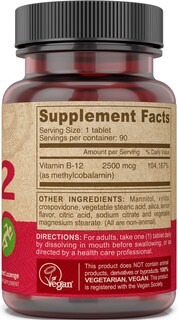 Foto 3 | Foto 3 | Suplemento Deva Nutrition Vegan Sublingual B-12 2500 Mcg 90 Comprimidos - Venta Internacional.