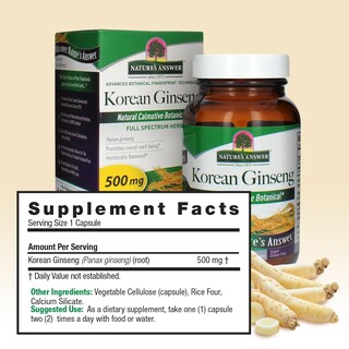 Foto 3 | Foto 3 | Suplemento Nature's Answer De Ginseng Coreano 500 Mg 50 Cápsulas - Venta Internacional.