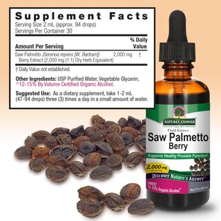 Foto 3 | Foto 3 | Suplemento Nature's Answer Con Bayas De Palma Enana Americana De 60 Ml Con Alcohol - Venta Internacional.