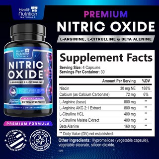 Foto 2 | Foto 2 | Óxido Nítrico De Supplement Health Nutrition Naturals 120 Cápsulas - Venta Internacional