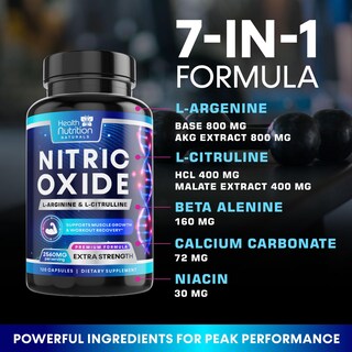 Foto 5 | Foto 5 | Óxido Nítrico De Supplement Health Nutrition Naturals 120 Cápsulas - Venta Internacional