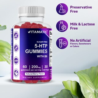 Foto 4 | Foto 4 | Gomitas Vitamatic 5-htp Sin Azúcar 200 Mg Con B6 60 Unidades - Venta Internacional.